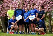 11 April 2017; Debra Ireland, as one of Leinster Rugby’s charity partners, and Leinster players, from left, James Tracy, Garry Ringrose, kneeling, Josh van der Flier, Dominic Ryan, Rhys Ruddock, Jordi Murphy, Billy Dardis, kneeling, and Ed Byrne together with Debra fundraiser Lyndsey Campbell, were in Leinster Rugby HQ today calling on Dublin mini marathon participants to help support children with the incredibly painful skin disease EB (epidermolysis bullosa). Those that do will be in with a chance to fly on a private jet with the Leinster Rugby team for their first away game of the 2017/18 Guinness PRO12 season, courtesy of Joe Walsh Tours. The package also includes hotel accommodation and match tickets. To register and receive your Debra Ireland fundraising pack call Lyndsey at Debra Ireland on (01) 412 6924, or register online at www.debraireland.org Photo by Stephen McCarthy/Sportsfile