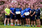 11 April 2017; Debra Ireland, as one of Leinster Rugby’s charity partners, and Leinster players, from left, James Tracy, Garry Ringrose, Josh van der Flier, Dominic Ryan, Rhys Ruddock, Jordi Murphy, Ed Byrne and Billy Dardis together with Debra fundraiser Lyndsey Campbell, were in Leinster Rugby HQ today calling on Dublin mini marathon participants to help support children with the incredibly painful skin disease EB (epidermolysis bullosa). Those that do will be in with a chance to fly on a private jet with the Leinster Rugby team for their first away game of the 2017/18 Guinness PRO12 season, courtesy of Joe Walsh Tours. The package also includes hotel accommodation and match tickets. To register and receive your Debra Ireland fundraising pack call Lyndsey at Debra Ireland on (01) 412 6924, or register online at www.debraireland.org Photo by Stephen McCarthy/Sportsfile