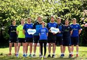 11 April 2017; Debra Ireland, as one of Leinster Rugby’s charity partners, and Leinster players, from left, Billy Dardis, James Tracy, Jordi Murphy, Rhys Ruddock, Dominic Ryan, Josh van der Flier, Ed Byrne and Garry Ringrose together with Debra fundraiser Lyndsey Campbell, were in Leinster Rugby HQ today calling on Dublin mini marathon participants to help support children with the incredibly painful skin disease EB (epidermolysis bullosa). Those that do will be in with a chance to fly on a private jet with the Leinster Rugby team for their first away game of the 2017/18 Guinness PRO12 season, courtesy of Joe Walsh Tours. The package also includes hotel accommodation and match tickets. To register and receive your Debra Ireland fundraising pack call Lyndsey at Debra Ireland on (01) 412 6924, or register online at www.debraireland.org Photo by Stephen McCarthy/Sportsfile