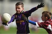 11 April 2017; Mark Monihan, representing St. Josephs GAA Club, Kilbeggan, Co. Westmeath, in action against Colm Matilla, representing Oliver Plunketts GAA Club, Co. Louth, during the The Go Games Provincial Days in partnership with Littlewoods Ireland Day 2 at Croke Park in Dublin. Photo by David Maher/Sportsfile