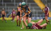 9 April 2017; Miriam Walshe of Kilkenny in action against Ann Marie Starr of Galway during the Littlewoods National Camogie League semi-final match between Galway and Kilkenny at Semple Stadium in Thurles, Co. Tipperary. Photo by David Fitzgerald/Sportsfile