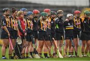 9 April 2017; The Kilkenny team stand for the national anthem along with their manager Ann Downey during the Littlewoods National Camogie League semi-final match between Galway and Kilkenny at Semple Stadium in Thurles, Co. Tipperary. Photo by David Fitzgerald/Sportsfile