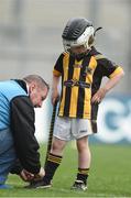 11 April 2017; Dara Mortimor, representing Camross GAA Club, Co. Laois has his boots tied during the Go Games Provincial Days in partnership with Littlewoods Ireland Day 2 at Croke Park in Dublin. Photo by David Maher/Sportsfile