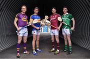 11 April 2017; Hurlers from left, Diarmuid O’Keeffe of Wexford, Ronan Maher of Tipperary, Pádraic Mannion of Galway and David Dempsey of Limerick during an Allianz Hurling League Semi-Final Media Event at Semple Stadium in Thurles, Co Tipperary, ahead of their Allianz Hurling League matches this coming Sunday. Photo by Sam Barnes/Sportsfile