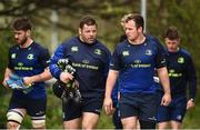 11 April 2017; Mike Ross, centre, left, and Ed Byrne, centre right, of Leinster arrive prior to squad training at Rosemount in Belfield, UCD, Dublin. Photo by Seb Daly/Sportsfile