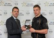 29 September 2011; Dave Sheeran, left, Managing Director of Opel Ireland, presents Tipperary's Padraic Maher with his Player of the Month Award for June at the nominee announcements for the 2011 GAA GPA All-Stars sponsored by Opel. Croke Park, Dublin. Picture credit: Matt Browne / SPORTSFILE