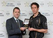 29 September 2011; Dave Sheeran, left, Managing Director of Opel Ireland, presents Kilkenny's Michael Fennelly with his Player of the Month Award for August at the nominee announcements for the 2011 GAA GPA All-Stars sponsored by Opel. Croke Park, Dublin. Picture credit: Matt Browne / SPORTSFILE