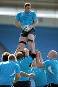 30 September 2011; Ireland's Jamie Heaslip takes a lineout ball during squad training ahead of their 2011 Rugby World Cup, Pool C, game against Italy on Sunday. Ireland Rugby Squad Training, Carisbrook Stadium, Dunedin, New Zealand. Picture credit: Brendan Moran / SPORTSFILE