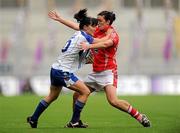 25 September 2011; Therese McNally, Monaghan, in action against Grace Kearney, Cork. TG4 All-Ireland Ladies Senior Football Championship Final, Cork v Monaghan, Croke Park, Dublin. Picture credit: Pat Murphy / SPORTSFILE
