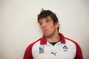 30 September 2011; Ireland lock Donncha O'Callaghan during a press conference ahead of their 2011 Rugby World Cup, Pool C, game against Italy on Sunday. Ireland Rugby Press Conference, Scenic Hotel, Dunedin, New Zealand. Picture credit: Brendan Moran / SPORTSFILE
