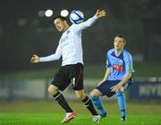 30 September 2011; Ross Gayner, Dundalk, in action against Paul Corry, UCD. Airtricity League Premier Division, UCD v Dundalk, The UCD Bowl, Belfield, Dublin. Picture credit: Barry Cregg / SPORTSFILE