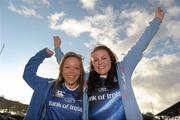 17 September 2011; Leinster supporters Katie Burke, left, age 14, and Zoe Gahan, age 14, both from Maynooth, Co. Kildare, at the game. Celtic League, Leinster v Glasgow Warriors, RDS, Ballsbridge, Dublin. Photo by Sportsfile