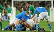 2 October 2011; Cian Healy, Ireland, reacts to an incident in a ruck during the first half. 2011 Rugby World Cup, Pool C, Ireland v Italy, Otago Stadium, Dunedin, New Zealand. Picture credit: Brendan Moran / SPORTSFILE