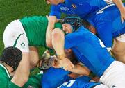 2 October 2011; Ireland's Cian Healy involved in an incident with the Italy defence. 2011 Rugby World Cup, Pool C, Ireland v Italy, Otago Stadium, Dunedin, New Zealand. Picture credit: Tim Clayton / SPORTSFILE