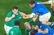 2 October 2011; Ireland's Cian Healy involved in an incident with the Italy defence. 2011 Rugby World Cup, Pool C, Ireland v Italy, Otago Stadium, Dunedin, New Zealand. Picture credit: Tim Clayton / SPORTSFILE