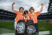 12 April 2017; Comedian, TV host and 1987 All-Ireland winner for Down, Patrick Kielty was joined by a host of GAA All-Stars at Croke Park today to launch Kellogg’s GAA Cúl Camps 2017. Kellogg’s is on a mission for the promotion of nutrition to fuel active play. Last year, 127,000 children took part in Ireland’s largest summer camps enjoying a week of fun, GAA coaching, nutrition education and a free kit. kelloggsculcamps.gaa.ie for information and registration. At the launch in Croke Park, Dublin, are Lilyanna Healy, age 9, Tom Healy, age 11, and Oliver Healy, age 8, all from Rathmines, Dublin.  Photo by Stephen McCarthy/Sportsfile