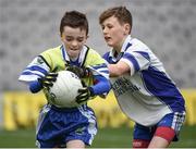 13 April 2017; Aaron Neary representing St Farnans GAA Club, Co. Sligo, in action against Darragh Holmes representing St Marys GAA Club, Co. Leitrim, during the Go Games Provincial Days in partnership with Littlewoods Ireland Day 4 at Croke Park in Dublin. Photo by Seb Daly/Sportsfile
