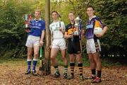 3 October 2011; All-Ireland finalists, from left, Lar Corbett, Thurles Sarsfields, Brian Hogan, O'Loughlin Gaels, Colm Cooper, Dr. Crokes, and Kevin Nolan, Kilmacud Crokes. All four players were at Faughs GAA Club, Dublin, for the launch of the 2011/2012 AIB GAA Club Championships. Picture credit: Pat Murphy / SPORTSFILE