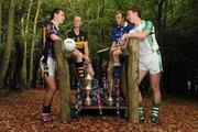 3 October 2011; All-Ireland finalists, from left, Kevin Nolan, Kilmacud Crokes, Colm Cooper, Dr. Crokes, Lar Corbett, Thurles Sarsfields, and Brian Hogan, O'Loughlin Gaels. All four players were at Faughs GAA Club, Dublin, for the launch of the 2011/2012 AIB GAA Club Championships. Picture credit: Pat Murphy / SPORTSFILE