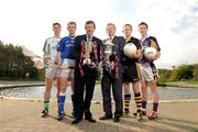 3 October 2011; Ard Stiurthoir of the GAA Paraic Duffy, left, and Billy Finn, Senior Manager, AIB Bank, with All-Ireland finalists, from left, Brian Hogan, O'Loughlin Gaels, Lar Corbett, Thurles Sarsfields, Colm Cooper, Dr. Crokes, and Kevin Nolan, Kilmacud Crokes. All four players were at Faughs GAA Club, Dublin, for the launch of the 2011/2012 AIB GAA Club Championships. Picture credit: Pat Murphy / SPORTSFILE