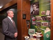 3 October 2011; The FAI unveiled a commemorative display in honour of former international Arthur Fitzsimons at the FAI Headquarters. At the unveiling of his display is Arthur Fitzsimons. FAI Headquarters, Abbotstown, Dublin. Picture credit: Barry Cregg / SPORTSFILE