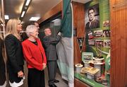 3 October 2011; The FAI unveiled a commemorative display in honour of former international Arthur Fitzsimons at the FAI Headquarters. At the unveiling of his display are Arthur Fitzsimons and his wife Val, along with his daughter Maureen and son in-law Dermot. FAI Headquarters, Abbotstown, Dublin. Picture credit: Barry Cregg / SPORTSFILE