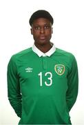 13 April 2017; Tunmise Sobowale of Republic of Ireland. Republic of Ireland Under 18s Squad Portraits at Home Farm FC in Whitehall, Dublin. Photo by Matt Browne/Sportsfile
