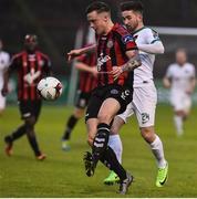 14 April 2017; Dan Byrne of Bohemians in action against Sean Maguire of Cork City during the SSE Airtricity League Premier Division match between Bohemians and Cork City at Dalymount Park in Dublin. Photo by David Maher/Sportsfile