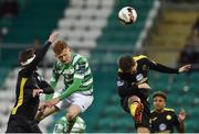 14 April 2017; Gary Shaw of Shamrock Rovers in action against Michael Leahy and Kyle McFadden of Sligo Rovers during the SSE Airtricity League Premier Division match between Shamrock Rovers and Sligo Rovers at Tallaght Stadium in Tallaght, Dublin. Photo by Matt Browne/Sportsfile