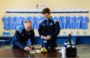 15 April 2017; Dublin kitman John Campbell, left, and strength and conditioning coach Ciaran Walsh ready the dressing room before the EirGrid GAA Football All-Ireland U21 Championship Semi-Final match between Dublin and Donegal at Kingspan Breffni Park in Cavan. Photo by Cody Glenn/Sportsfile