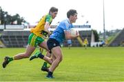 15 April 2017; Colm Basquel of Dublin in action against Brendan McCole of Donegal during the EirGrid GAA Football All-Ireland U21 Championship Semi-Final match between Dublin and Donegal at Kingspan Breffni Park in Cavan. Photo by Cody Glenn/Sportsfile