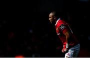 15 April 2017; Simon Zebo of Munster during the Guinness PRO12 match between Munster and Ulster at Thomond Park in Limerick. Photo by Ramsey Cardy/Sportsfile