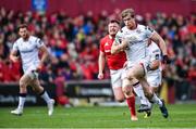 15 April 2017; Andrew Trimble of Ulster makes a break during the Guinness PRO12 match between Munster and Ulster at Thomond Park in Limerick. Photo by Ramsey Cardy/Sportsfile