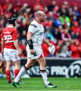 15 April 2017; Rory Best of Ulster leaves the pitch for a HIA during the Guinness PRO12 match between Munster and Ulster at Thomond Park in Limerick. Photo by Ramsey Cardy/Sportsfile