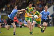 15 April 2017; Michael Langan of Donegal in action against Andrew Foley of Dublin during the EirGrid GAA Football All-Ireland U21 Championship Semi-Final match between Dublin and Donegal at Kingspan Breffni Park in Cavan. Photo by Cody Glenn/Sportsfile
