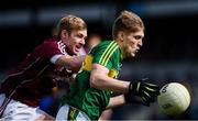 15 April 2017; Killian Spillane of Kerry in action against Liam Kelly of Galway during the EirGrid GAA Football All-Ireland U21 Championship Semi-Final match between Galway and Kerry at Cusack Park in Ennis, Co Clare. Photo by Ray McManus/Sportsfile