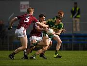 15 April 2017; Conor Geaney of Kerry in action against Cillian McDaid and Séan Andy Ó Ceallaigh, 3,  of Galway during the EirGrid GAA Football All-Ireland U21 Championship Semi-Final match between Galway and Kerry at Cusack Park in Ennis, Co Clare. Photo by Ray McManus/Sportsfile