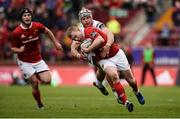 15 April 2017; Keith Earls of Munster is tackled by Luke Marshall of Ulster during the Guinness PRO12 Round 20 match between Munster and Ulster at Thomond Park in Limerick. Photo by Diarmuid Greene/Sportsfile
