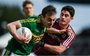 15 April 2017; Andrew Barry of Kerry in action against Rory Greene of Galway during the EirGrid GAA Football All-Ireland U21 Championship Semi-Final match between Galway and Kerry at Cusack Park in Ennis, Co Clare. Photo by Ray McManus/Sportsfile