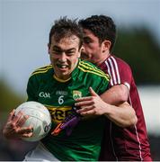 15 April 2017; Andrew Barry of Kerry in action against Rory Greene of Galway during the EirGrid GAA Football All-Ireland U21 Championship Semi-Final match between Galway and Kerry at Cusack Park in Ennis, Co Clare. Photo by Ray McManus/Sportsfile