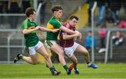 15 April 2017; Dessie Conneely of Galway in action against Tom Leo O'Sullivan and Mathew Flaherty of Kerry during the EirGrid GAA Football All-Ireland U21 Championship Semi-Final match between Galway and Kerry at Cusack Park in Ennis, Co Clare. Photo by Ray Ryan/Sportsfile