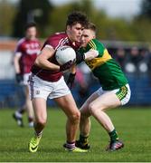 15 April 2017; Robert Finnerty of Galway in action against Séan Andy Ó Ceallaigh of Galway during the EirGrid GAA Football All-Ireland U21 Championship Semi-Final match between Galway and Kerry at Cusack Park in Ennis, Co Clare. Photo by Ray McManus/Sportsfile
