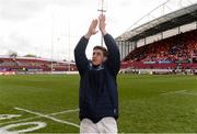 15 April 2017; Ian Keatley of Munster applauds supporters after the Guinness PRO12 Round 20 match between Munster and Ulster at Thomond Park in Limerick. Photo by Diarmuid Greene/Sportsfile
