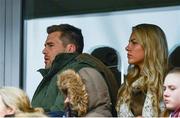 15 April 2017; CJ Stander of Munster watches on with wife Jean-Marie during the Guinness PRO12 match between Munster and Ulster at Thomond Park in Limerick. Photo by Ramsey Cardy/Sportsfile