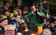 15 April 2017; Bagpiper and Donegal supporter Christy Murray, from Raphoe, Co Donegal, plays for the crowd before the EirGrid GAA Football All-Ireland U21 Championship Semi-Final match between Dublin and Donegal at Kingspan Breffni Park in Cavan. Photo by Cody Glenn/Sportsfile