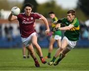 15 April 2017; Eóin Finnerty of Galway in action against Gavin White of Kerry during the EirGrid GAA Football All-Ireland U21 Championship Semi-Final match between Galway and Kerry at Cusack Park in Ennis, Co Clare. Photo by Ray McManus/Sportsfile