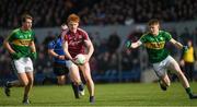 15 April 2017; Peter Cooke of Galway in action against Brian Ó Seanacháin, right, and Barry O’Sullivan of Kerry during the EirGrid GAA Football All-Ireland U21 Championship Semi-Final match between Galway and Kerry at Cusack Park in Ennis, Co Clare. Photo by Ray McManus/Sportsfile