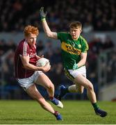 15 April 2017; Peter Cooke of Galway in action against Brian Ó Seanacháin of Kerry during the EirGrid GAA Football All-Ireland U21 Championship Semi-Final match between Galway and Kerry at Cusack Park in Ennis, Co Clare. Photo by Ray McManus/Sportsfile