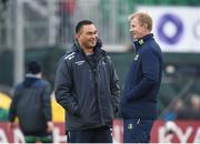 15 April 2017; Connacht head coach Pat Lam, left, and Leinster head coach Leo Cullen prior to the Guinness PRO12 Round 20 match between Connacht and Leinster at the Sportsground in Galway. Photo by Seb Daly/Sportsfile