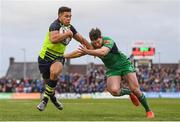 15 April 2017; Adam Byrne of Leinster is tackled by Danie Poolman of Connacht during the Guinness PRO12 Round 20 match between Connacht and Leinster at the Sportsground in Galway. Photo by Stephen McCarthy/Sportsfile